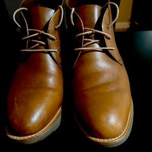 Johnston & Murphy - Men's Shoes Vaughn Plain Toe Chukka - Cognac - 24-2383